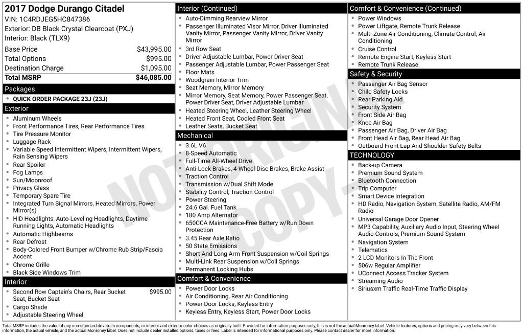 2017 Dodge Durango Citadel