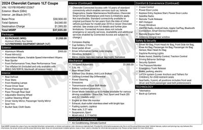 2024 Chevrolet Camaro 1LT