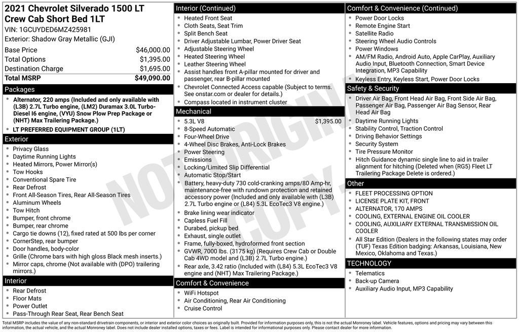 2021 Chevrolet Silverado 1500 LT LT1