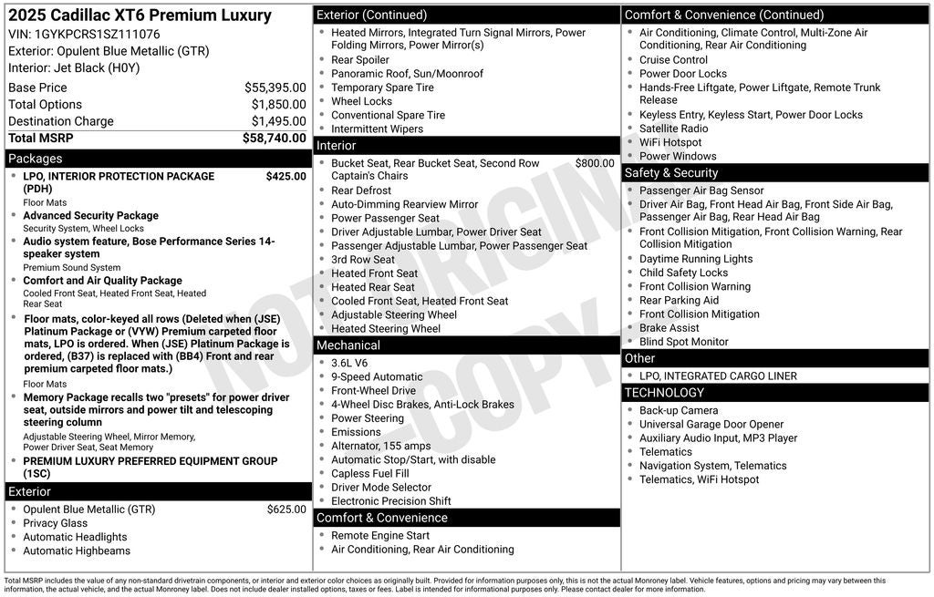 2025 Cadillac XT6 Premium Luxury