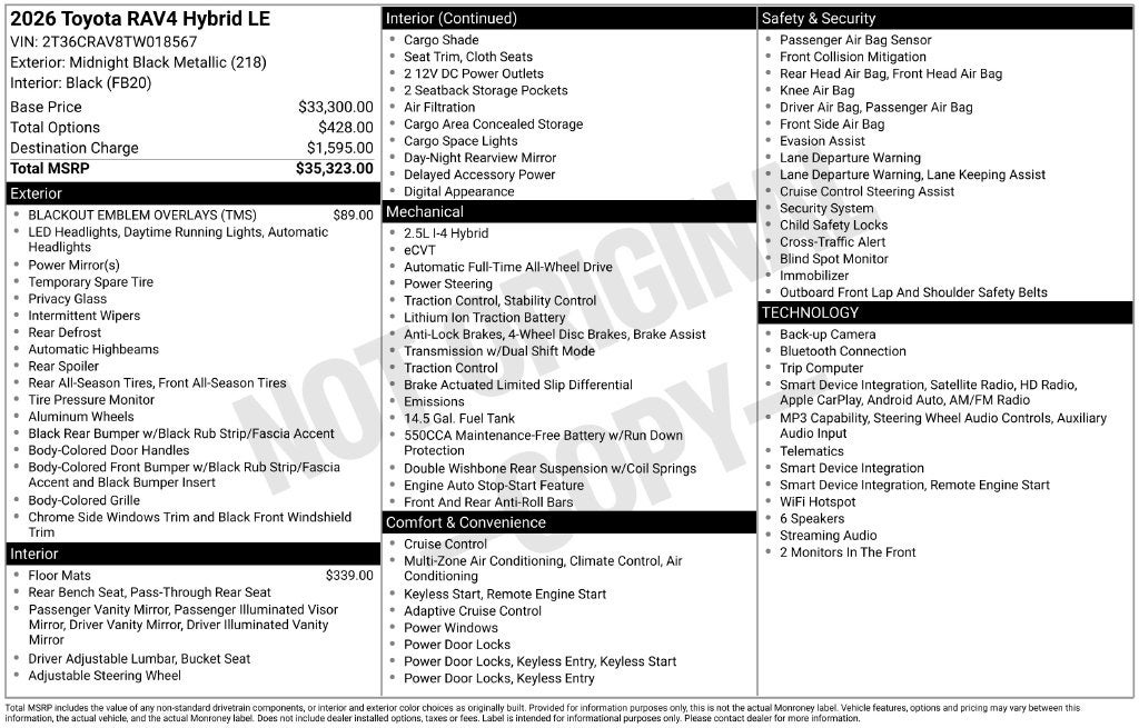 2026 Toyota RAV4 LE
