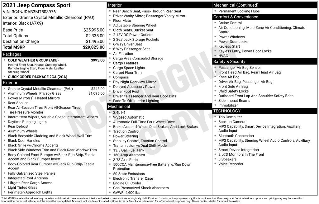 2021 Jeep Compass Sport
