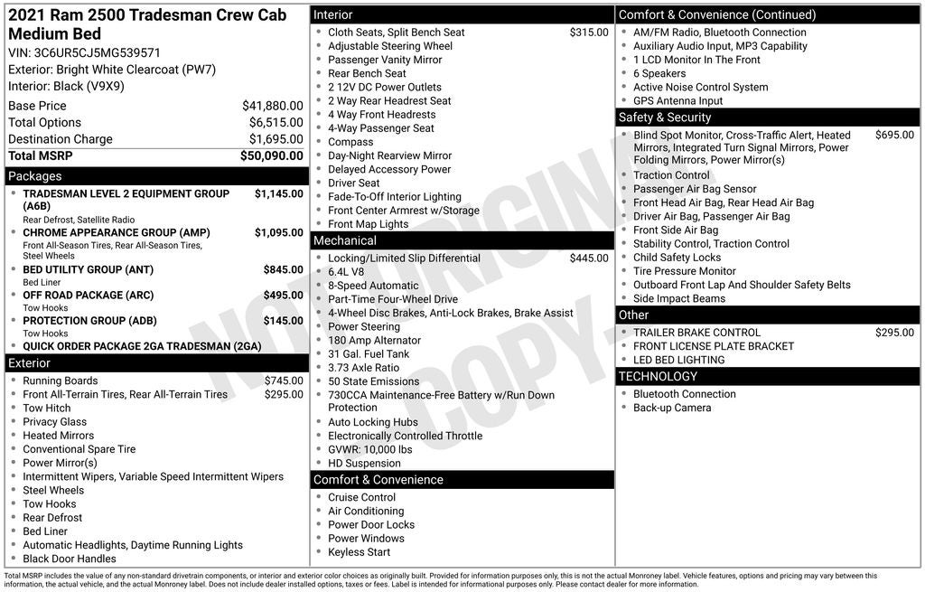 2021 RAM 2500 Tradesman