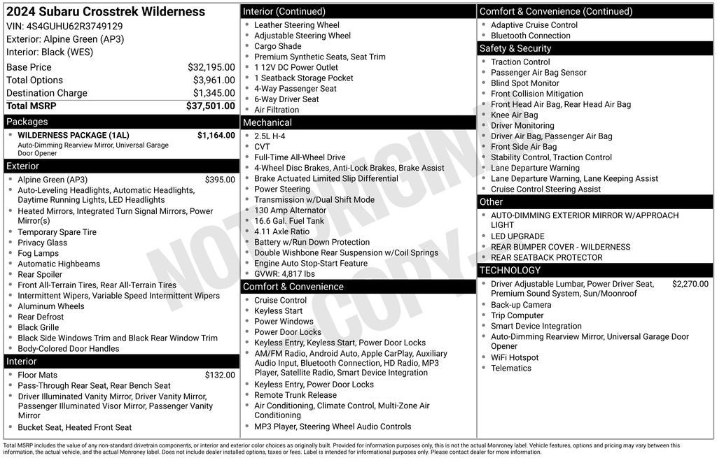 2024 Subaru Crosstrek Wilderness