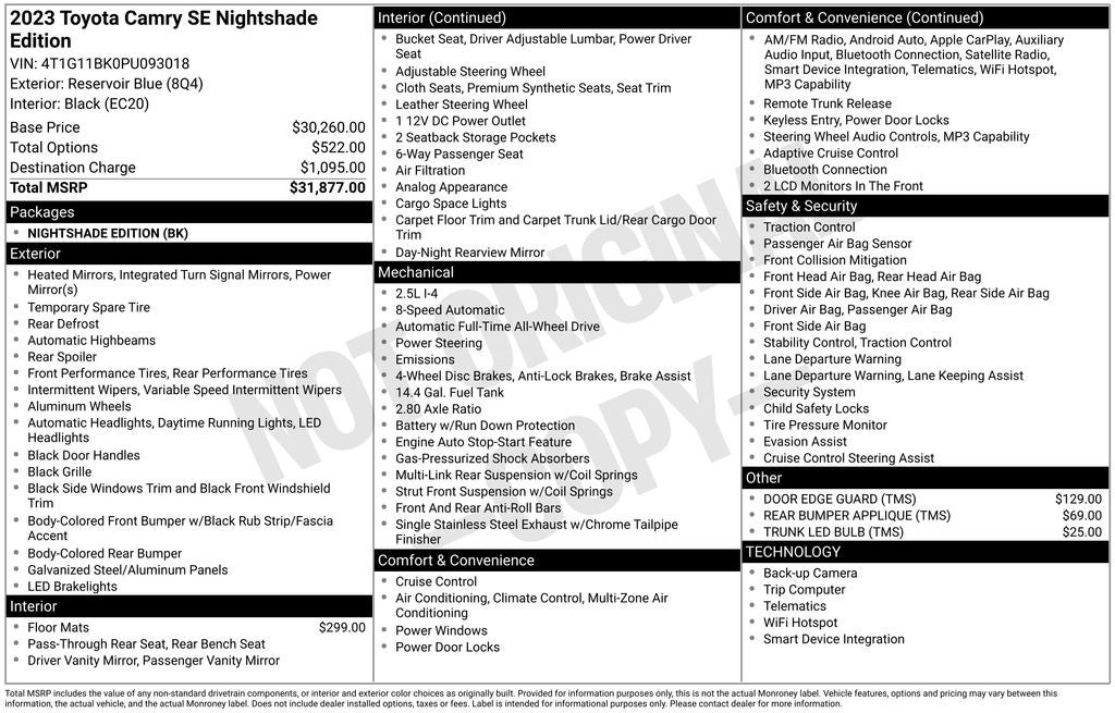 2023 Toyota Camry SE Nightshade