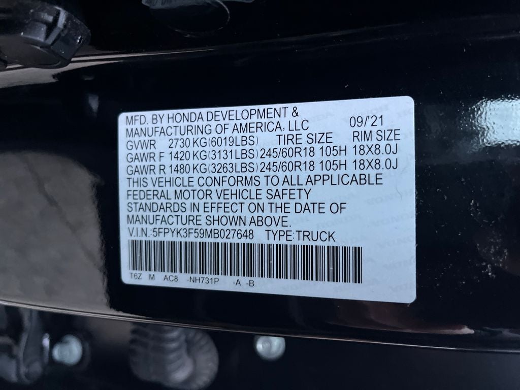 2021 Honda Ridgeline RTL