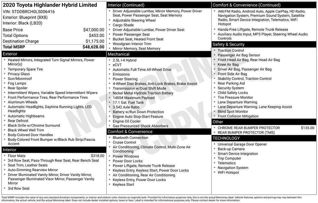 2020 Toyota Highlander Hybrid Limited