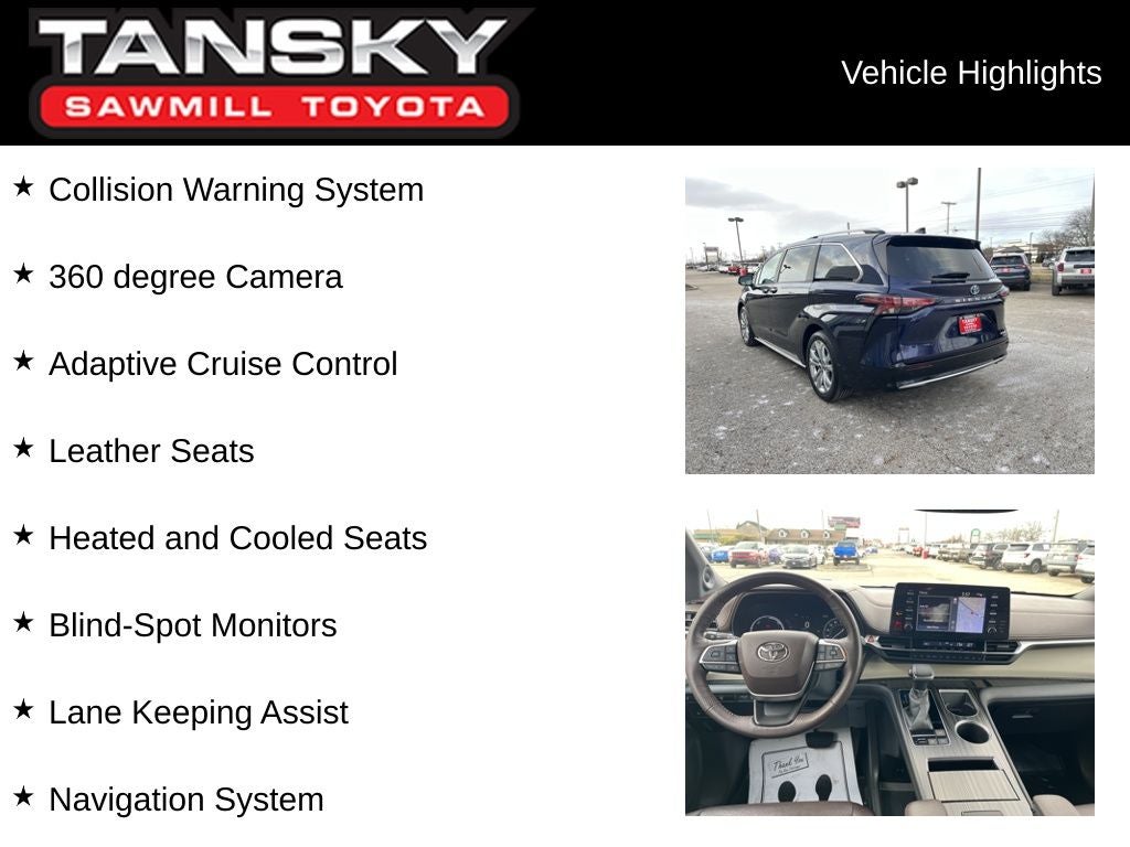 2022 Toyota Sienna Platinum 7 Passenger