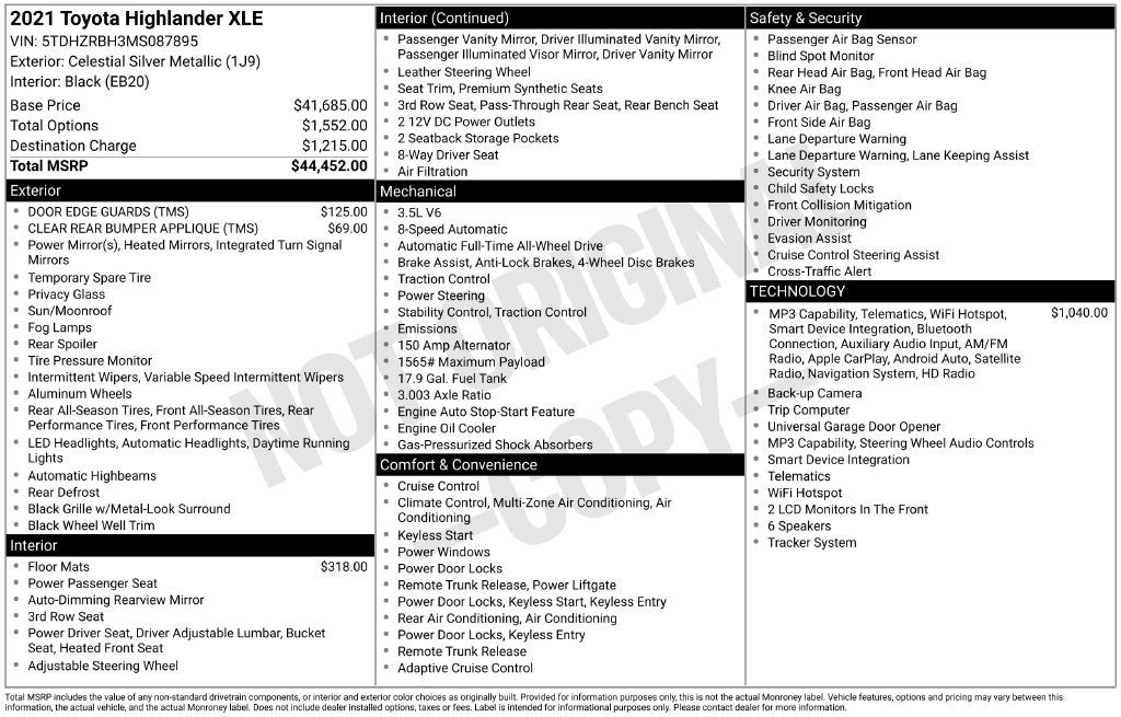 2021 Toyota Highlander XLE