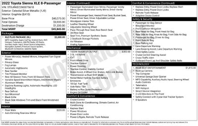 2022 Toyota Sienna XLE 8 Passenger