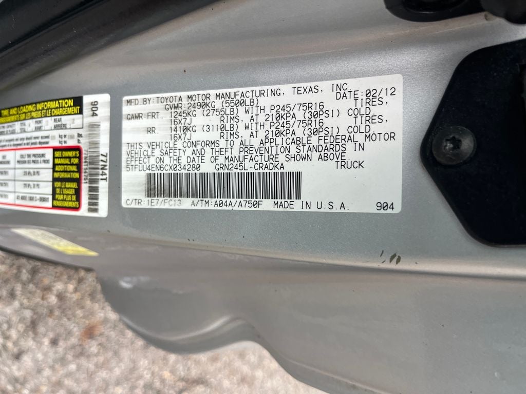 2012 Toyota Tacoma Base V6