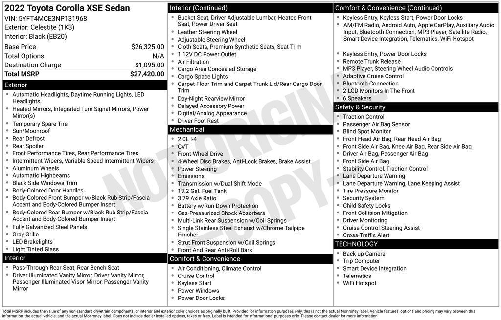 2022 Toyota Corolla XSE