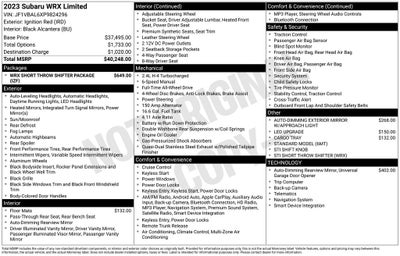 2023 Subaru WRX Limited