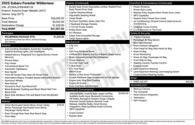 2025 Subaru Forester Wilderness
