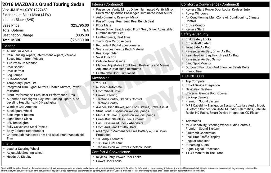 2016 Mazda Mazda3 s Grand Touring