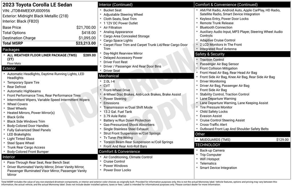 2023 Toyota Corolla LE