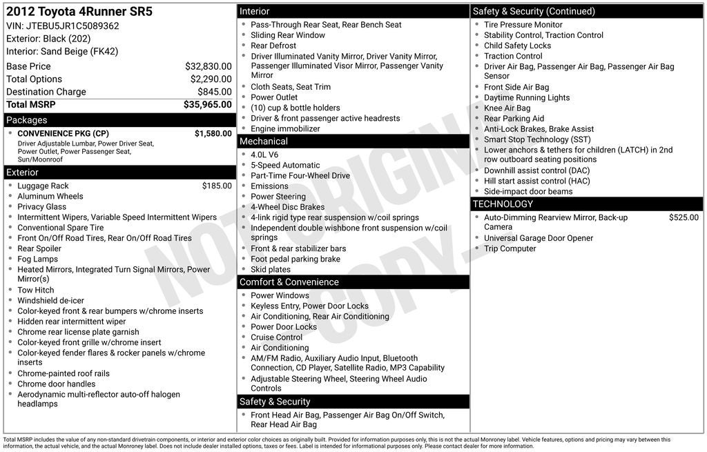 2012 Toyota 4Runner SR5