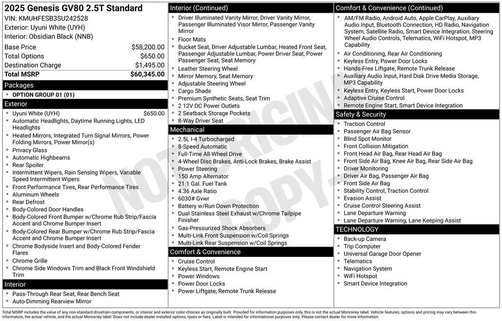 2025 Genesis GV80 2.5T