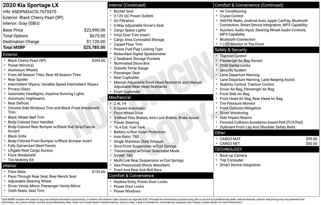 2020 Kia Sportage LX